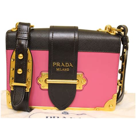 prada cahier bag pink|Prada cahier shoulder bag black.